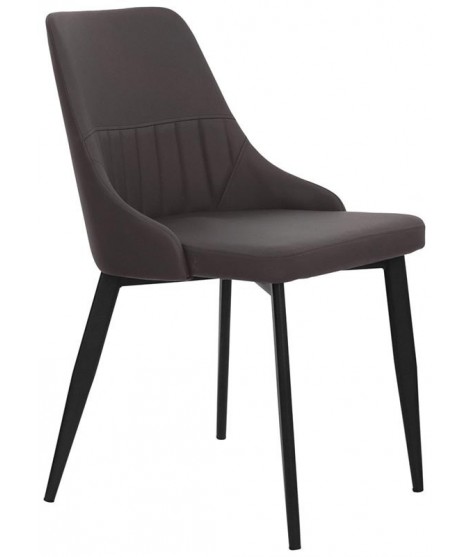 ABELA elección de color en cuero tapizado eco y patas de silla de metal negro