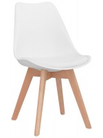 DEAR various colors polypropylene chair seat with leather cushion colour and beech wood legs