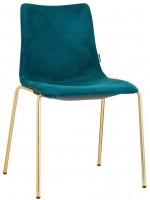 ZEBRA POP Estructura de 4 patas en tela de acero de latón satinado a elección del color de la silla