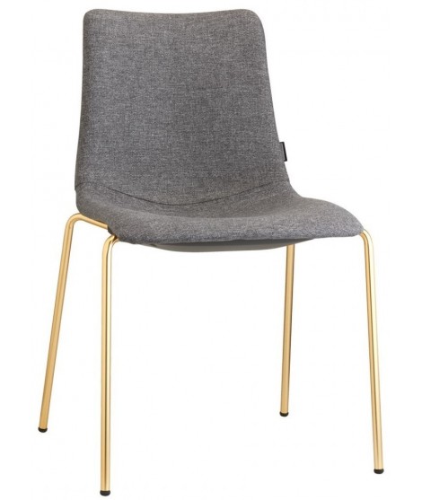 ZEBRA POP Estructura de 4 patas en tela de acero de latón satinado a elección del color de la silla