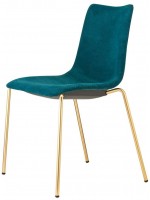 ZEBRA POP Structure 4 pieds en tissu acier laiton satiné coloris de la chaise au choix