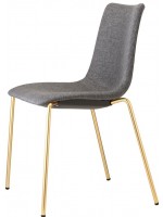 ZEBRA POP 4 legs structure in satin brass steel fabric chair color choice