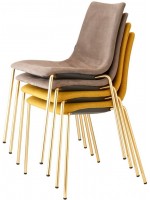 ZEBRA POP 4 legs structure in satin brass steel fabric chair color choice