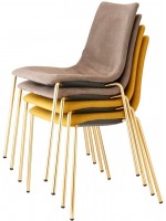 ZEBRA POP struttura a 4 gambe in acciaio ottone satinato sedia in tessuto scelta colore