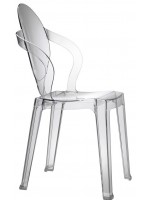 SPOON silla de policarbonato transparente o transparente ahumado para suministros domésticos o contractuales