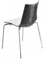 ZEBRA BICOLORE Farbwahl in zweifarbigem Polymer 4 verchromten Beinen oder lackiertem Wohnvertragsstuhl