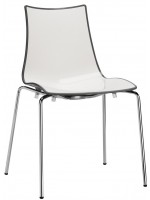 ZEBRA BICOLORE Farbwahl in zweifarbigem Polymer 4 verchromten Beinen oder lackiertem Wohnvertragsstuhl