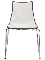 ZEBRA BICOLORE in polimero scelta colore gambe cromate o verniciate sedia casa living contract