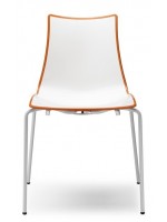 ZEBRA BICOLORE in polimero scelta colore gambe cromate o verniciate sedia casa living contract