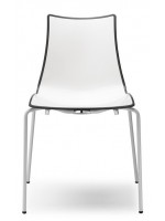 ZEBRA BICOLORE in polimero scelta colore gambe cromate o verniciate sedia casa living contract