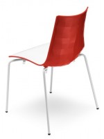 ZEBRA BICOLORE elección de color en polímero de dos colores 4 patas cromadas o silla de casa barnizada contrato de vida