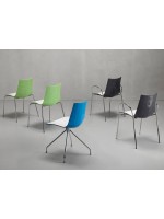 ZEBRA BICOLOR WITH TRESPLE choice of polymer color swivel structure in chromed steel chair home living contract