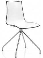 ZEBRA BICOLOR AVEC TRESPLE choix de couleur en polymère pivotant en acier chromé chaise vie contrat