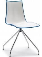ZEBRA BICOLOR CON TRESPLE elección de estructura giratoria en color polímero en silla de acero cromado