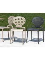 COLETTE Dünner und handlicher Stuhl aus Technopolymer für Bars und Restaurants mit Gartenterrassen