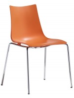 ZEBRA tecnopolimero 4 gambe telaio cromato scelta colore sedia impilabile casa o contract