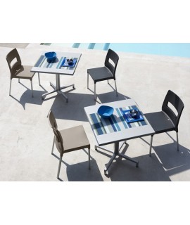 MAXI DIVA en tecnopolímero patas de aluminio silla en varios colores apilable para jardín cocina comedor bar