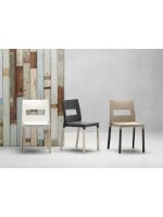 MAXI DIVA en technopolymère aluminium jambes chaise en différentes couleurs empilables pour jardin cuisine salle à manger bar