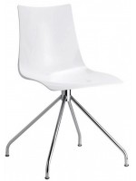 ZEBRA antishock girevole su trespolo sedia in policarbonato bianco lucido per studio sala riunioni sala da pranzo