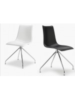 ZEBRA POP swivel perch chair in white or black eco-leather or gray fabric for study dining room meeting rooms
