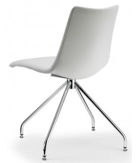 ZEBRA POP swivel perch chair in white or black eco-leather or gray fabric for study dining room meeting rooms