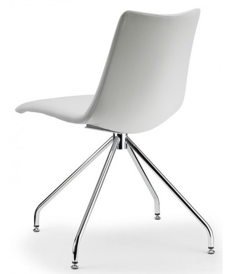 ZEBRA POP silla giratoria de perca en cuero ecológico blanco o negro o tela gris para estudio comedor salas de reuniones
