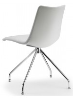 ZEBRA POP silla giratoria de perca en cuero ecológico blanco o negro o tela gris para estudio comedor salas de reuniones