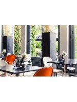GIO linen or anthracite technopolymer chair for kitchen garden terrace bar restaurants stackable schools
