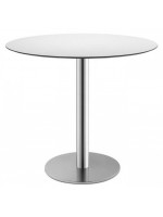 TIFFANY h 73 or h 109 round column in polished or satin stainless steel round base for table bar chalet restaurant