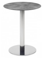 TIFFANY h 73 colonne ronde en acier inoxydable poli ou satiné base ronde pour table bar chalet restaurants glaciers