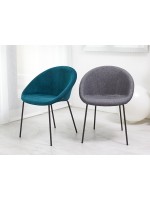 GIULIA POP scelta colore tessuto e gambe in metallo antracite sedia design casa o contract