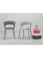 MISS B POP choice color fabric and legs in anthracite metal chair design home or contract