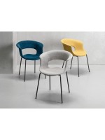MISS B POP scelta colore tessuto e gambe in metallo antracite sedia design casa o contract