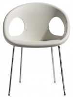 DROP choice of technopolymer color and chromed steel legs chair design home or contract