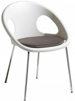 DROP Elección de color de tecnopolímero y patas de acero cromado diseño de silla casa o contrato