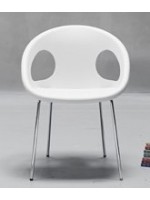 DROP Choix de couleur technopolymère et pieds en acier chromé chaise design maison ou contrat
