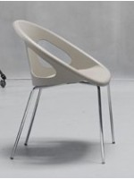 DROP Elección de color de tecnopolímero y patas de acero cromado diseño de silla casa o contrato