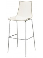 ZEBRA two-tone 80 cm seat height stool in various colors chromed steel structure