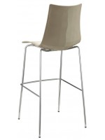 ZEBRA two-tone 80 cm seat height stool in various colors chromed steel structure