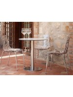TIFFANY h 73 colonne ronde en acier inoxydable poli ou satiné base ronde pour table bar chalet restaurants glaciers