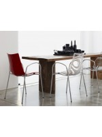 ZEBRA bicolore con braccioli in polimero 4 gambe scelta colore sedia design arredamento casa contract