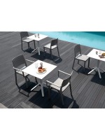 KATE scelta colore sedia con braccioli in tecnopolimero impilabile per interno o esterno casa bar ristoranti