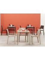 EMI con braccioli scelta colore sedia in tecnopolimero impilabile per interno o esterno casa bar ristoranti