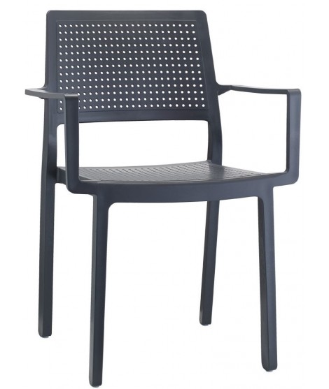 EMI con braccioli scelta colore sedia in tecnopolimero impilabile per interno o esterno casa bar ristoranti