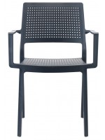 EMI con braccioli scelta colore sedia in tecnopolimero impilabile per interno o esterno casa bar ristoranti