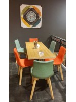 NATURAL ZEBRA POP choice color natural or bleached beech legs or wenge chair design