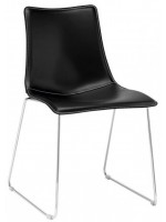 ZEBRA POP Stuhl aus verchromtem Stahl Stuhl in Naturleder oder in Stoff oder Öko-Leder Farbwahl