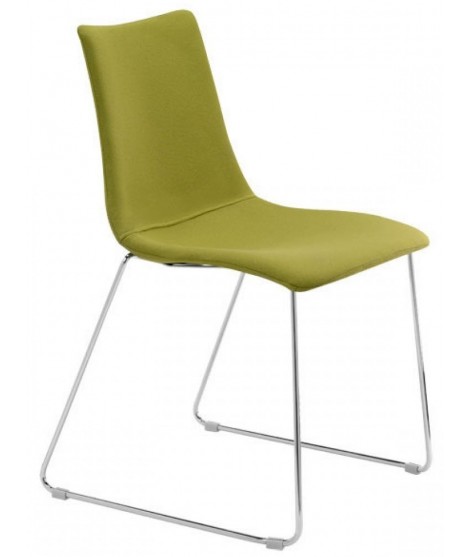 ZEBRA POP chaise en acier chromé traîneau en cuir naturel ou en tissu ou éco-cuir couleur au choix