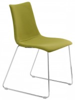 ZEBRA POP chaise en acier chromé traîneau en cuir naturel ou en tissu ou éco-cuir couleur au choix