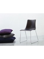 ZEBRA POP a slitta in acciaio cromato sedia in tessuto o ecopelle scelta colore
